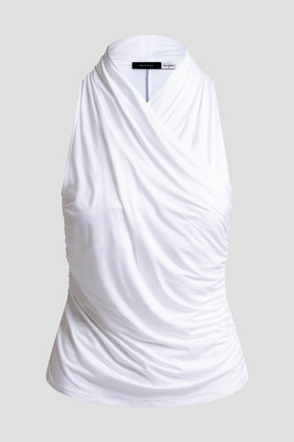 Natori Feather Lightweight Knit Twist Neck Top