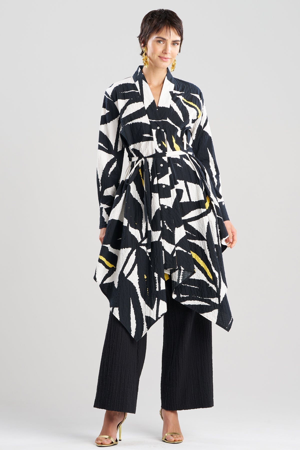 Natori Leaf Matelassé Cotton Handkerchief Tunic