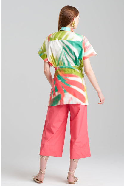 Natori Usami Cotton Kimono Wrap Shirt