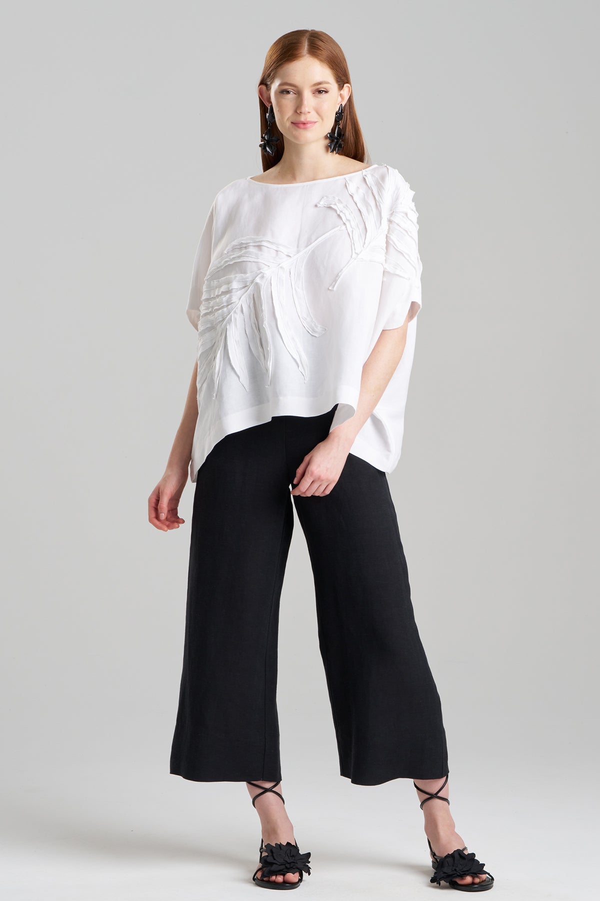Natori Light Weight Linen Embroidered Caftan Top