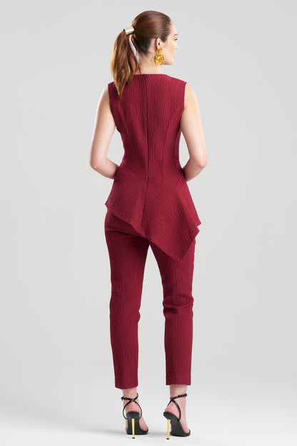 Natori Textured Cotton Jacquard Asymmetric Top