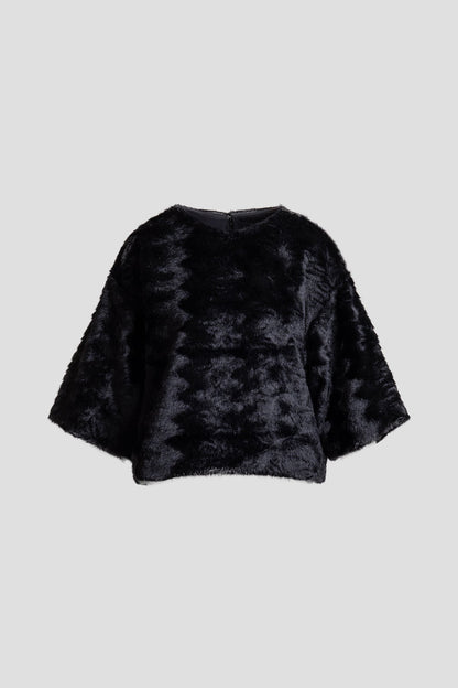 Natori Astrakhan Faux Fur T-Shirt Top