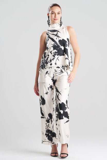 Natori Nara Silk Twill Halter Scarf Top