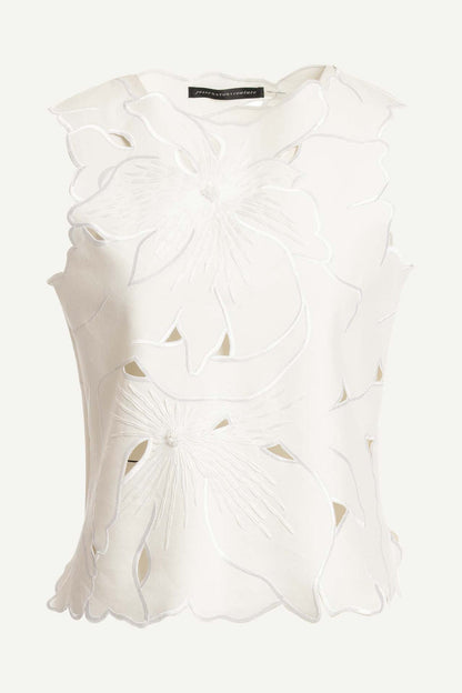 Natori Couture Canvas Embellished Top