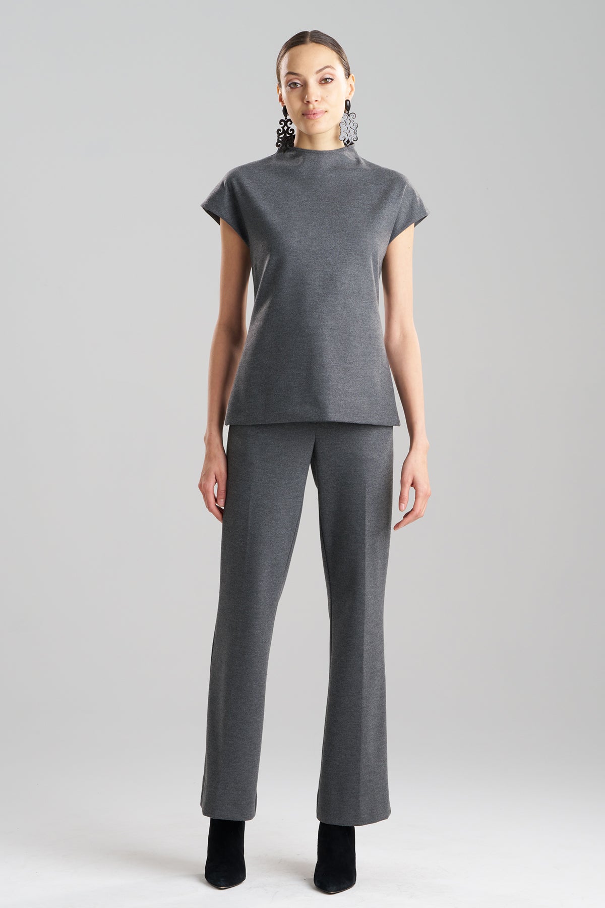 Natori Double Jersey Funnel Neck Top