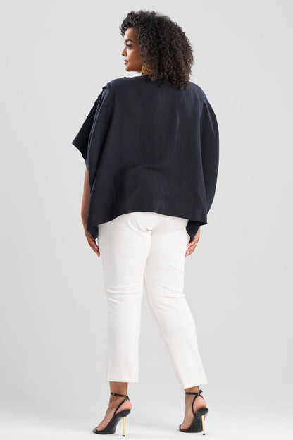 Natori Light Weight Linen Embroidered Caftan Top