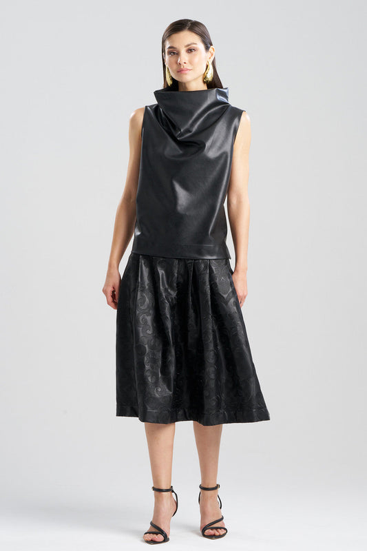 Natori Buy Vegan Luxe Lambskin Funnel Top in Black Online