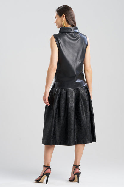 Natori Buy Vegan Luxe Lambskin Funnel Top in Black Online
