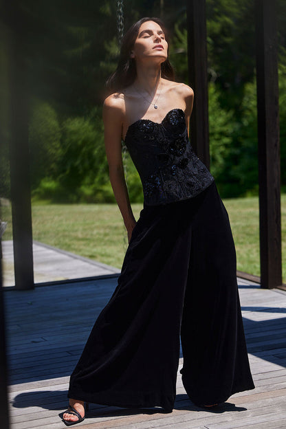 Natori Buy Floral Beaded Corset in Black Online