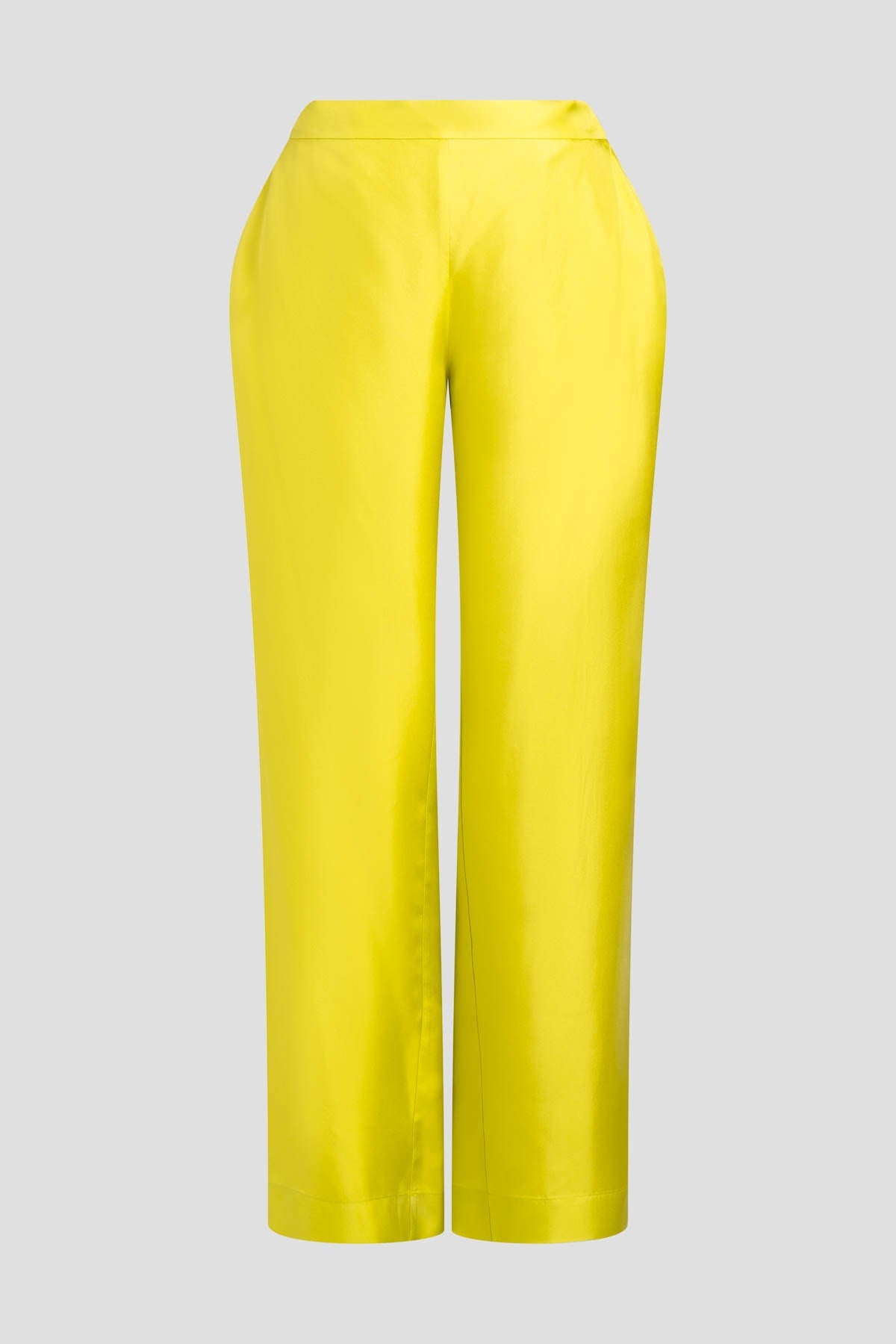 Natori Solid Silk Twill Pull On Straight Leg Pants