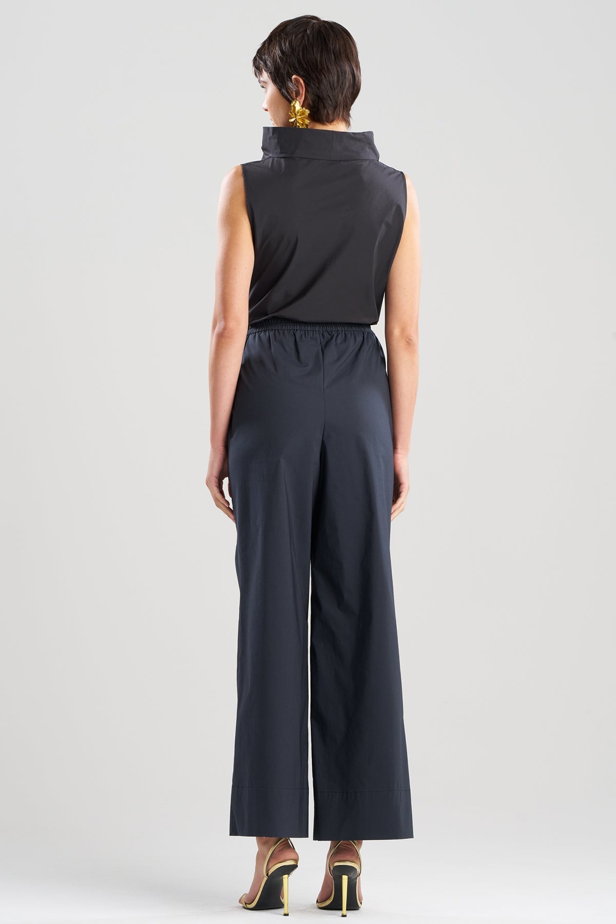 Natori Tech Cotton Taffeta Wide Pull On Pants