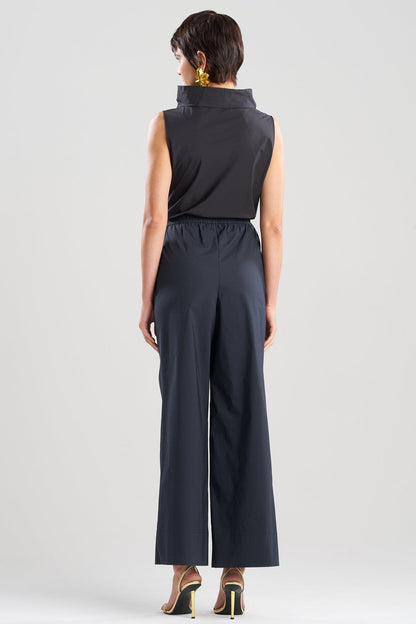 Natori Tech Cotton Taffeta Wide Pull On Pants