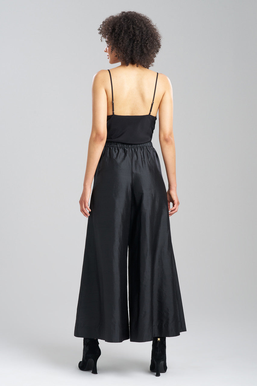 Natori Buy Couture Silk Dupioni Palazzo Pants in Black Online