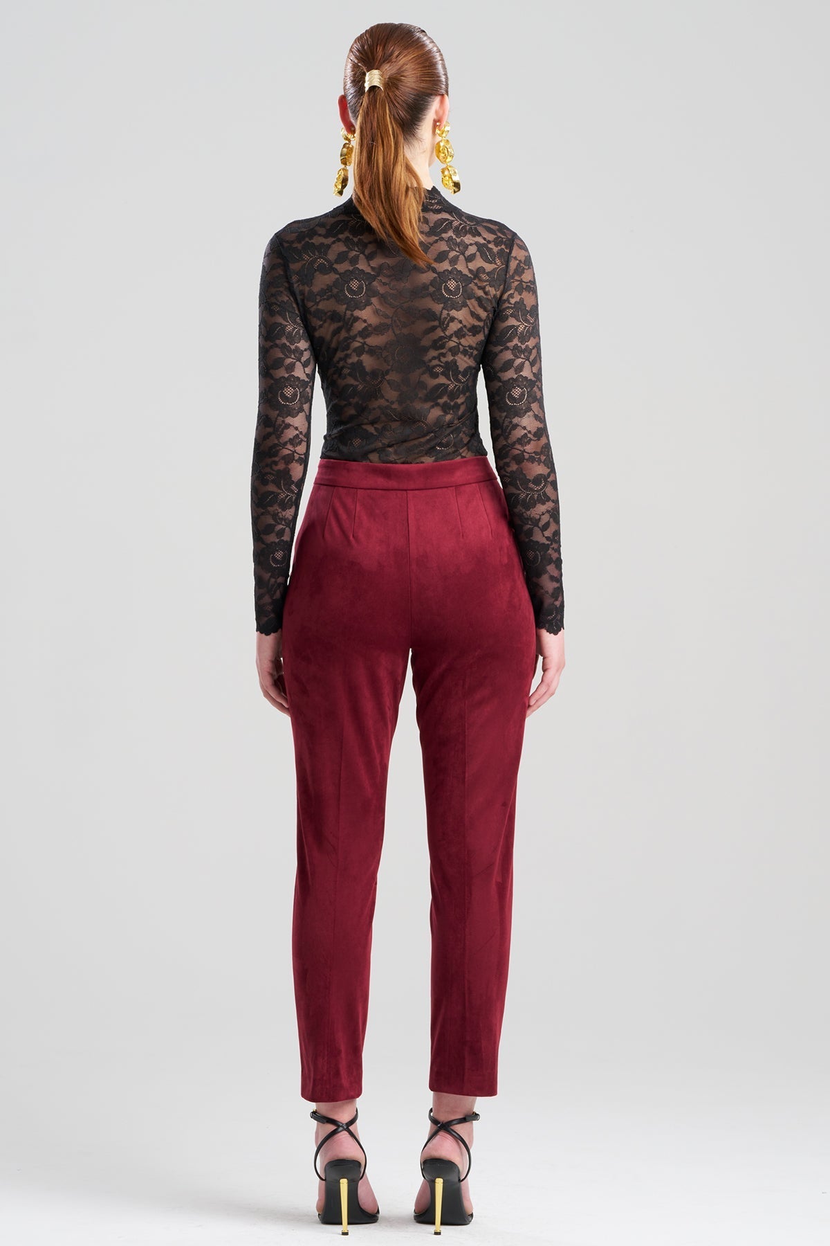 Natori Vegan Luxe Suede Side Zip Ankle Pants