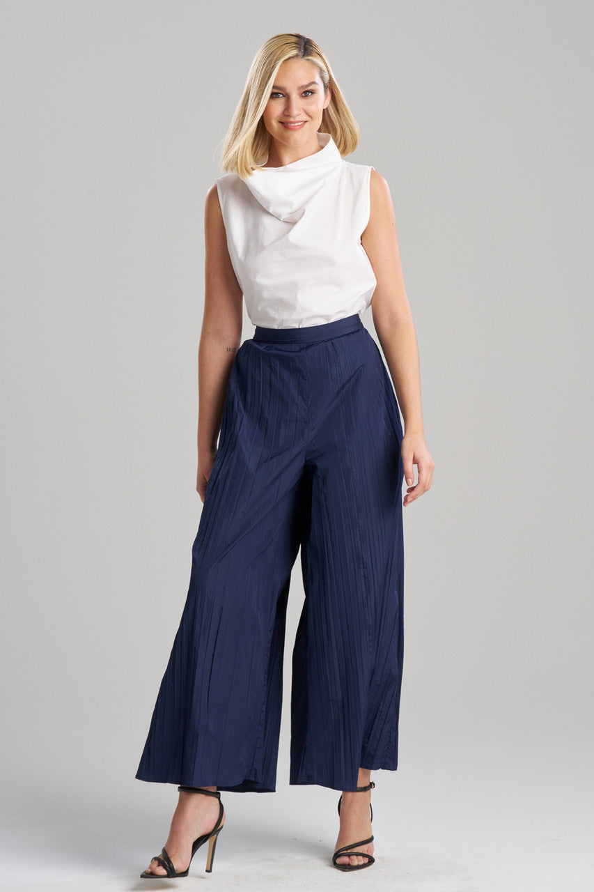 Natori Buy Taffeta Plisse Pants in Midnight Navy Online
