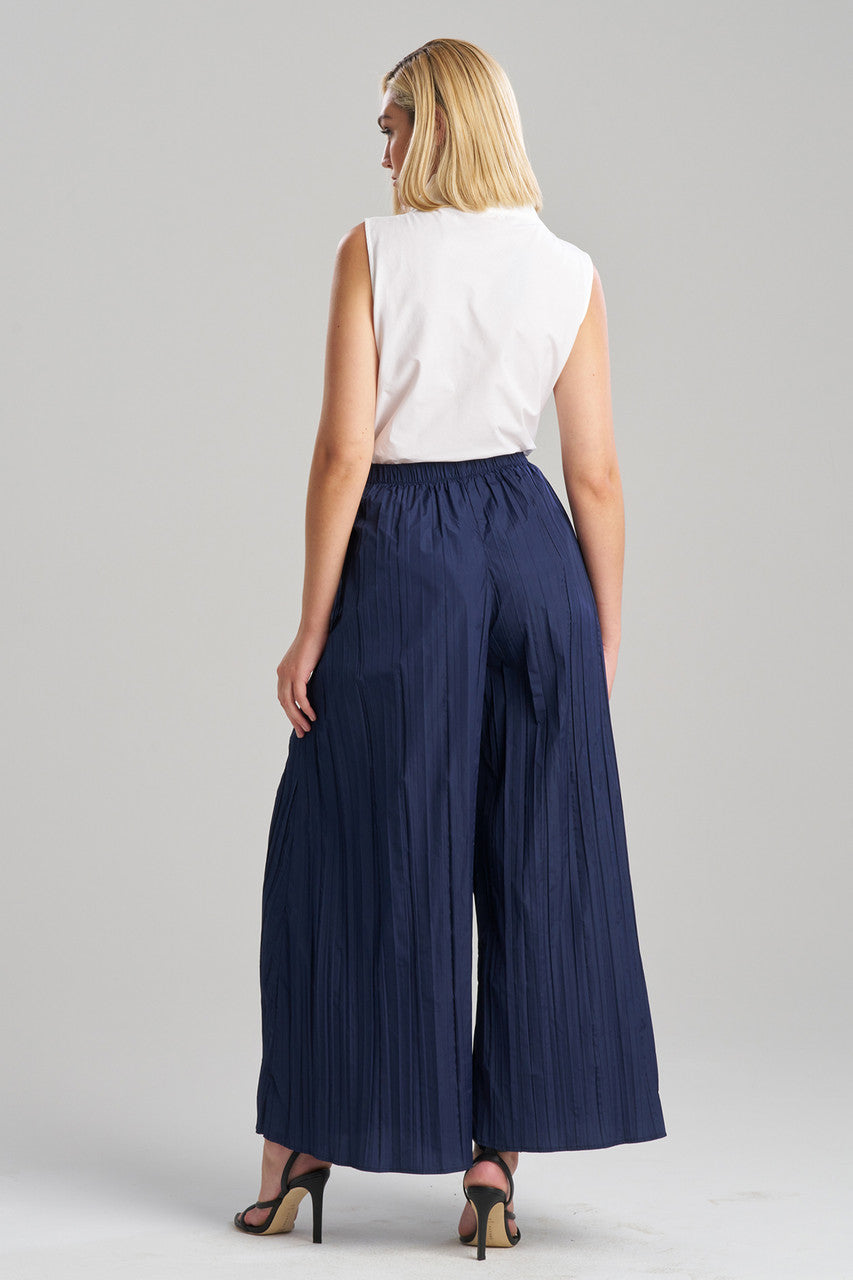 Natori Buy Taffeta Plisse Pants in Midnight Navy Online