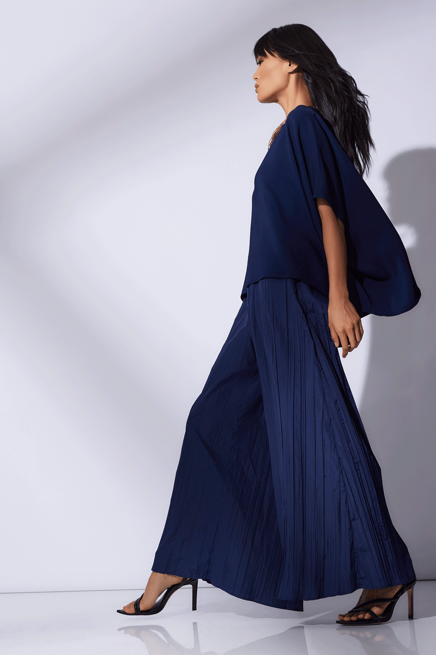 Natori Buy Taffeta Plisse Pants in Midnight Navy Online