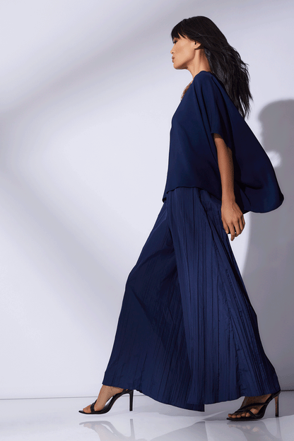 Natori Buy Taffeta Plisse Pants in Midnight Navy Online