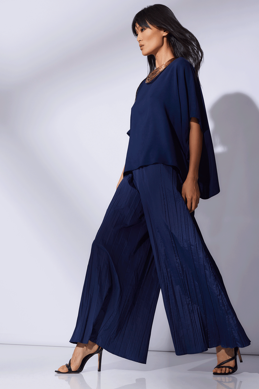Natori Buy Taffeta Plisse Pants in Midnight Navy Online
