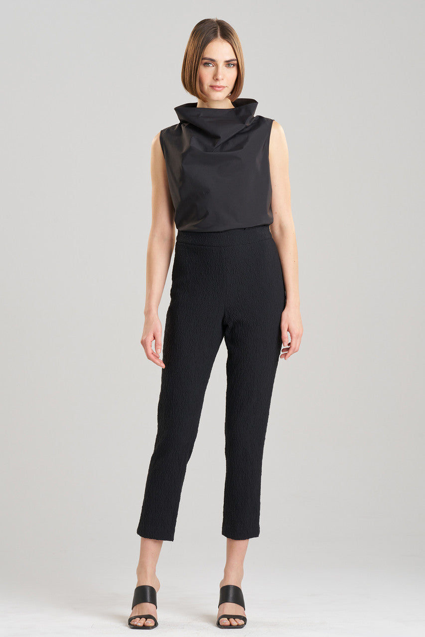 Natori Buy Stretch Texture Jacquard Ankle Pants in Black Online