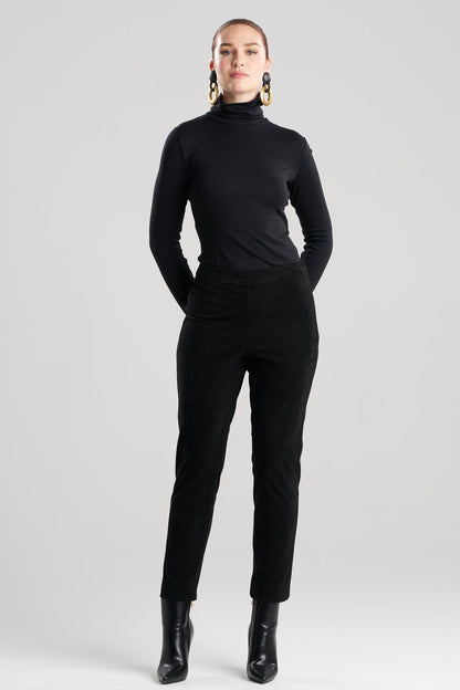 Natori Vegan Luxe Suede Side Zip Ankle Pants