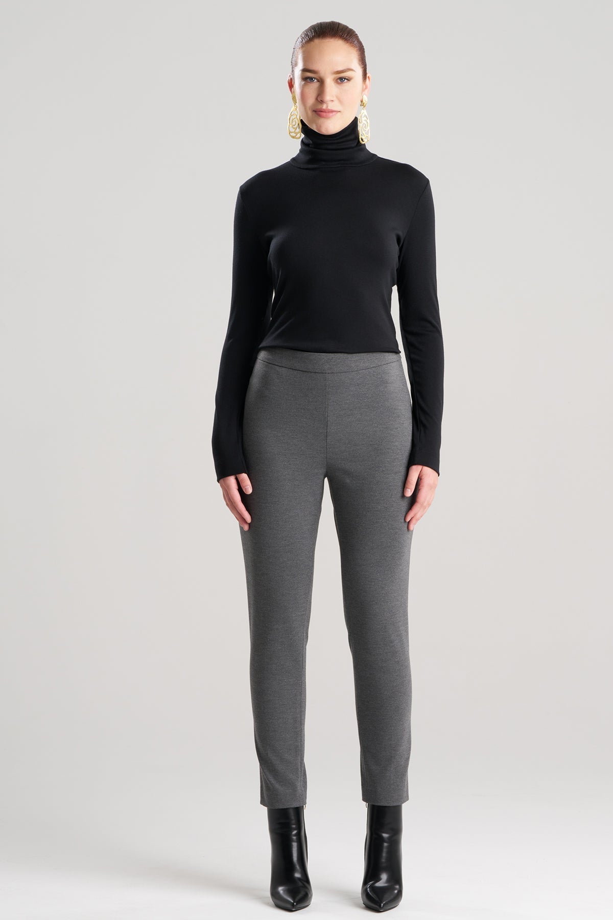 Natori Compact Knit Side Zip Ankle Pants