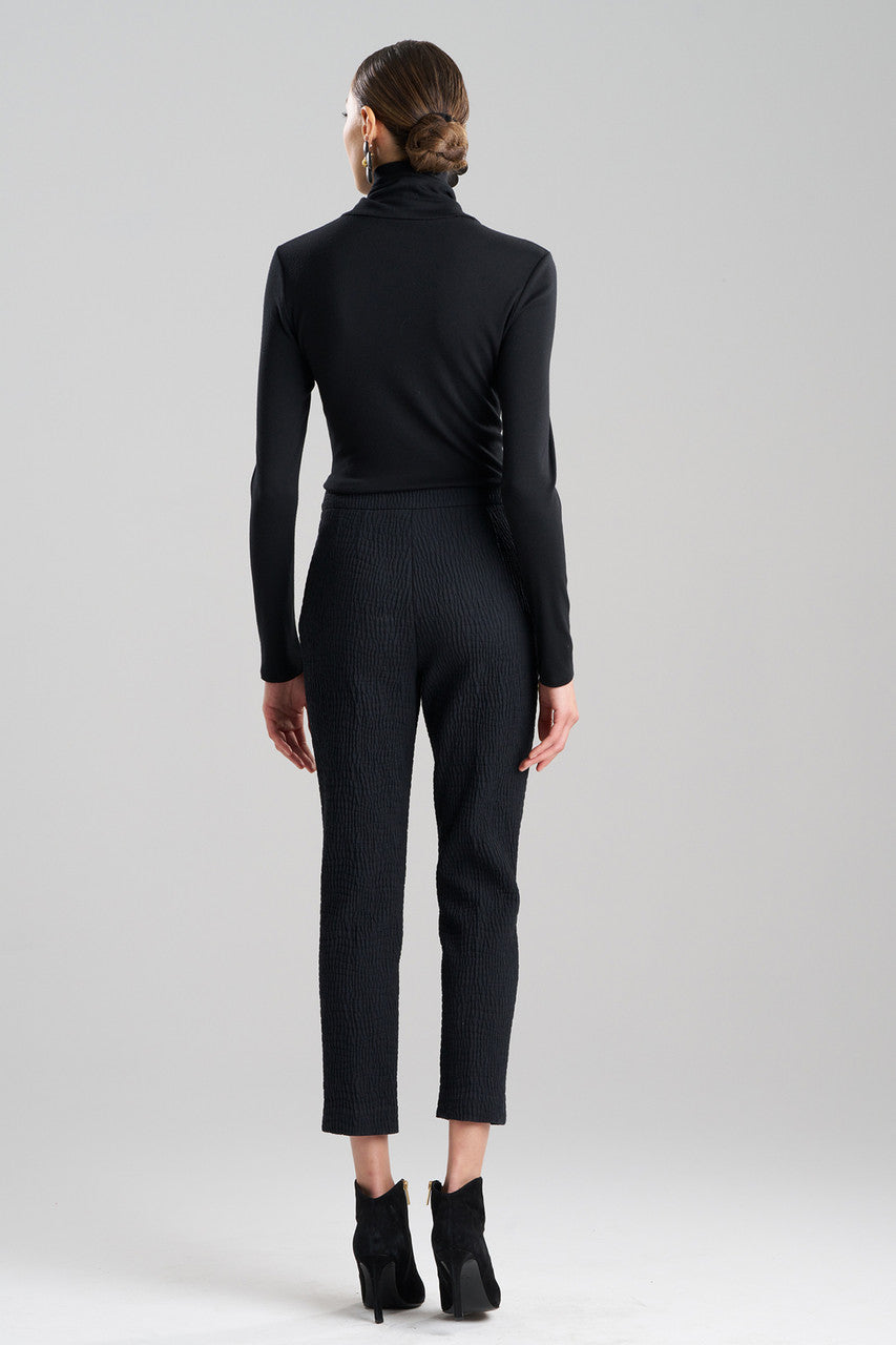 Natori Buy Textured Cotton Jacquard Ankle Pants in Black Online