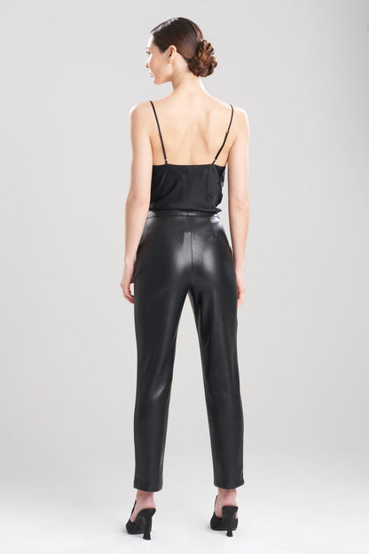 Natori Buy Vegan Luxe Lambskin Ankle Pants in Black Online