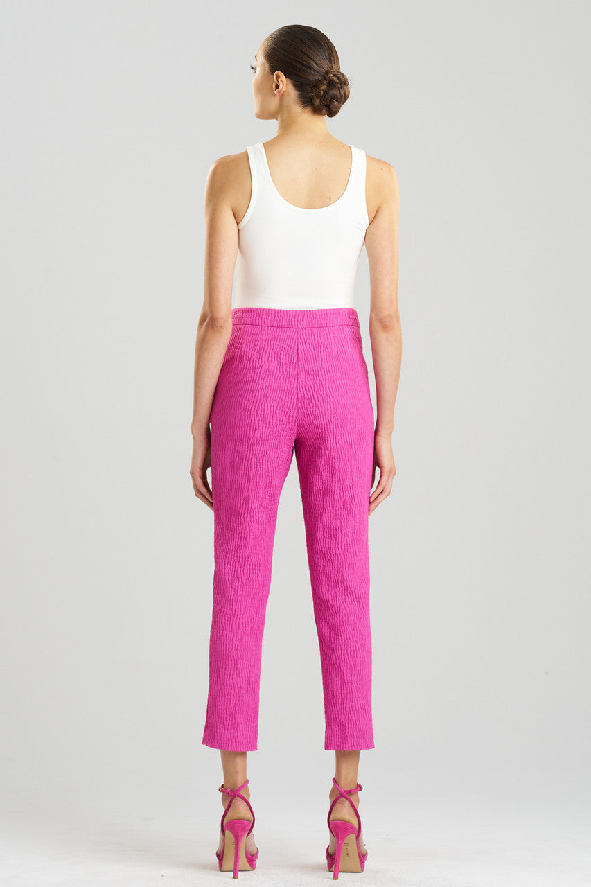 Natori Buy Textured Cotton Jacquard Ankle Pants in Bright Berry Online