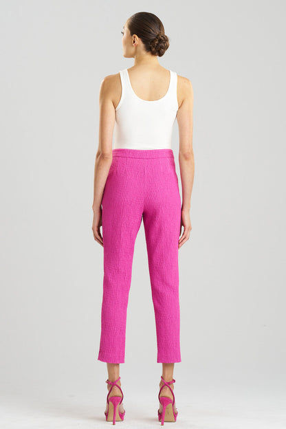 Natori Buy Textured Cotton Jacquard Ankle Pants in Bright Berry Online