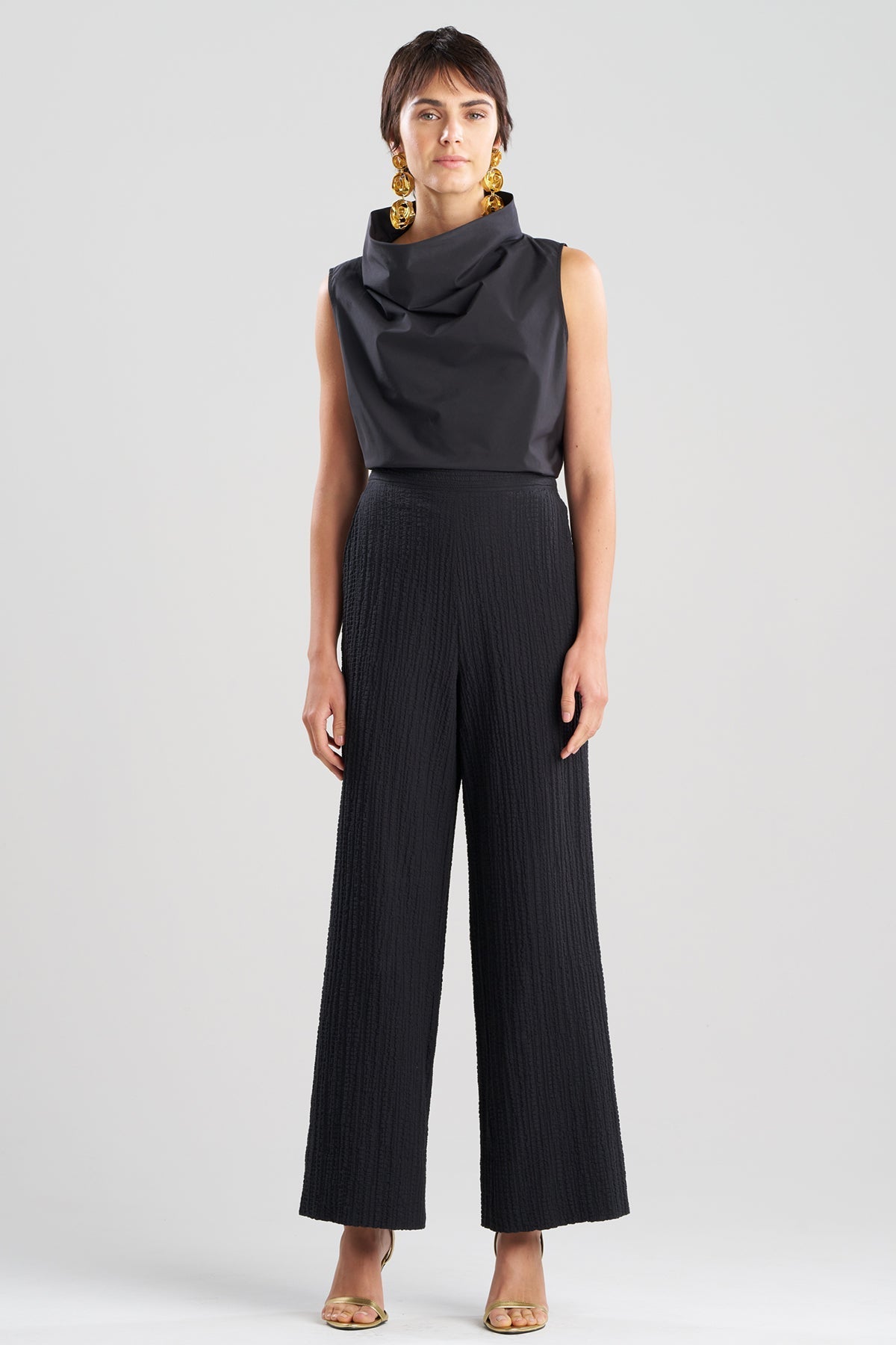Natori Matelassé Cotton Wide Pull On Pants