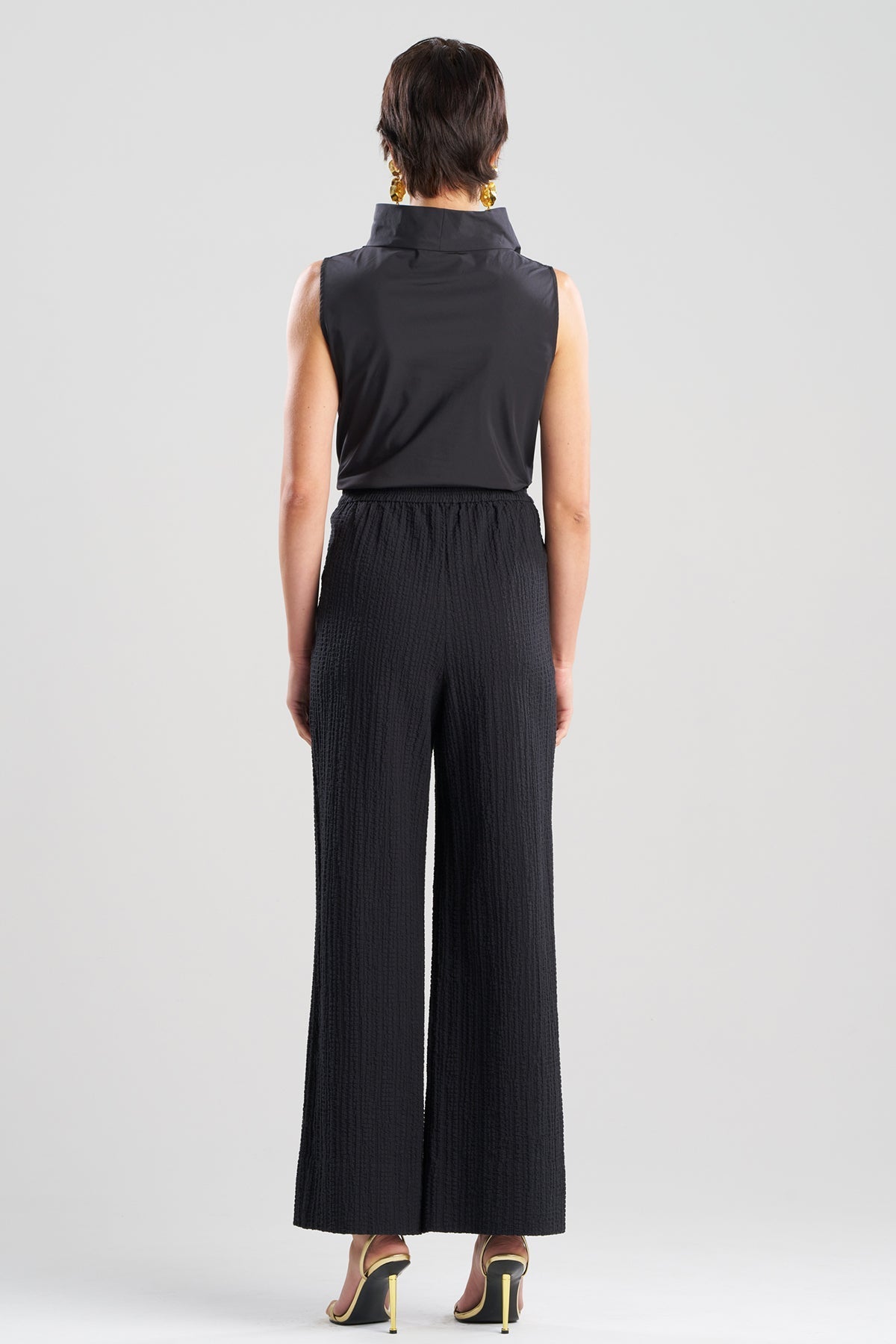 Natori Matelassé Cotton Wide Pull On Pants