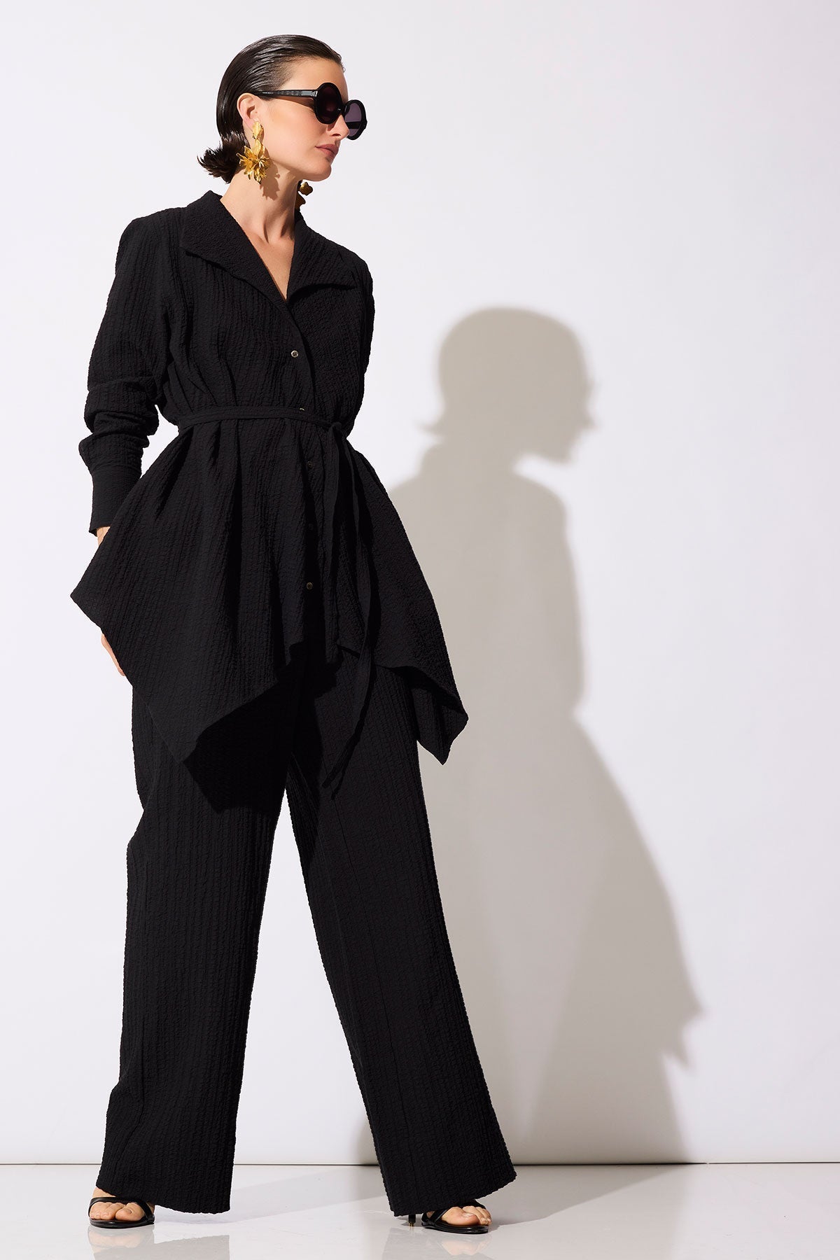 Natori Matelassé Cotton Wide Pull On Pants