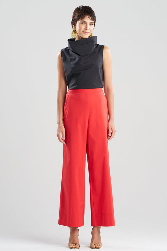 Natori Tech Cotton Taffeta Wide Pull On Pants
