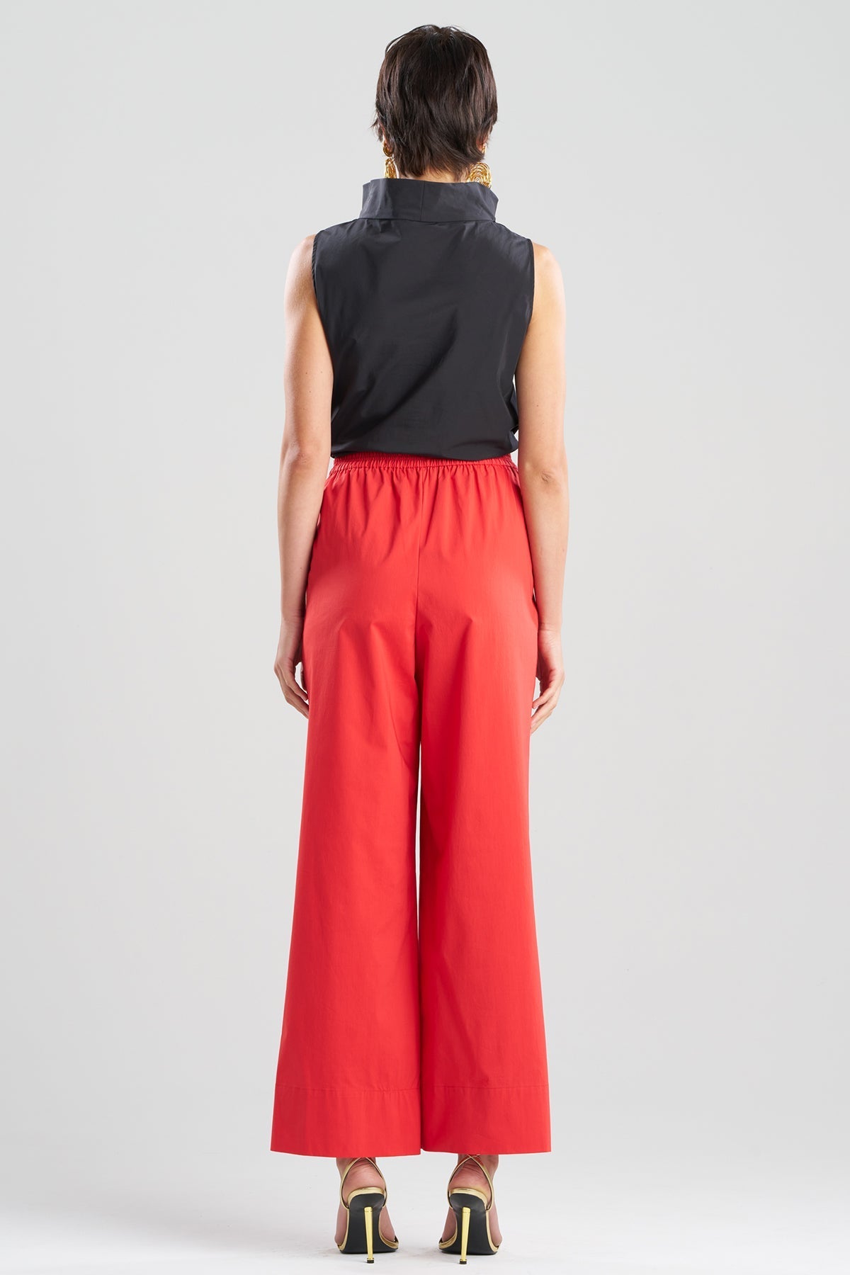 Natori Tech Cotton Taffeta Wide Pull On Pants