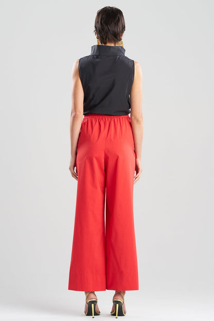 Natori Tech Cotton Taffeta Wide Pull On Pants