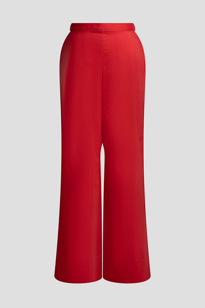 Natori Tech Cotton Taffeta Wide Pull On Pants