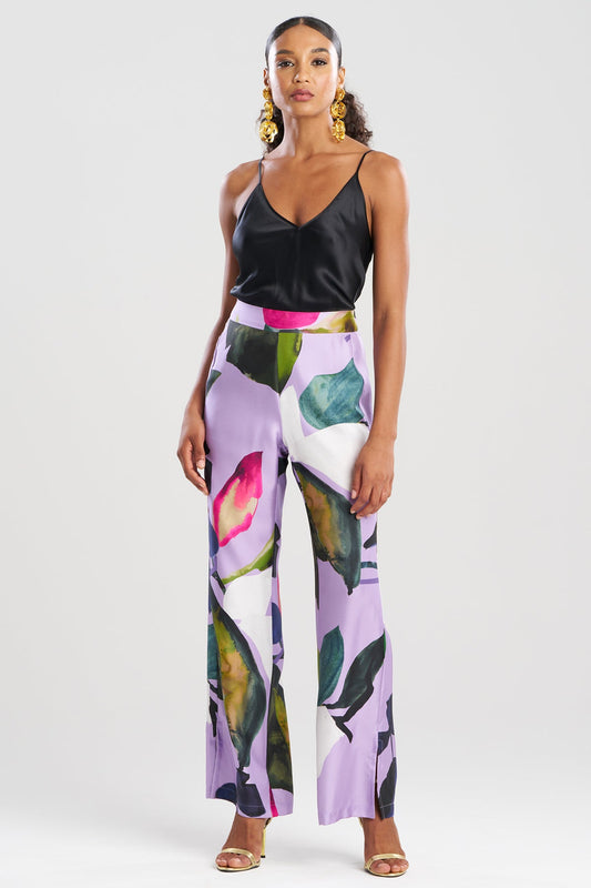 Natori Yoru Silk Twill Wide Pull On Pants