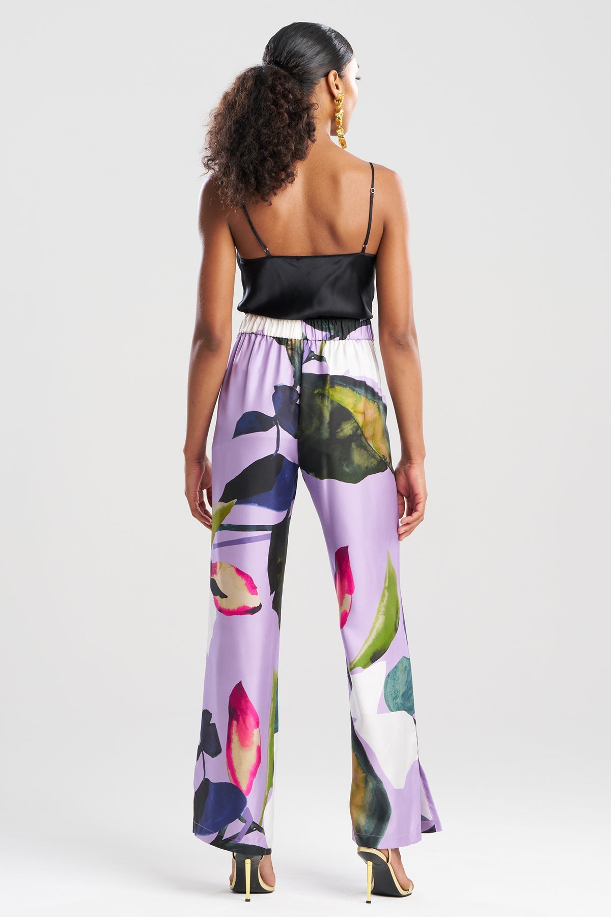 Natori Yoru Silk Twill Wide Pull On Pants