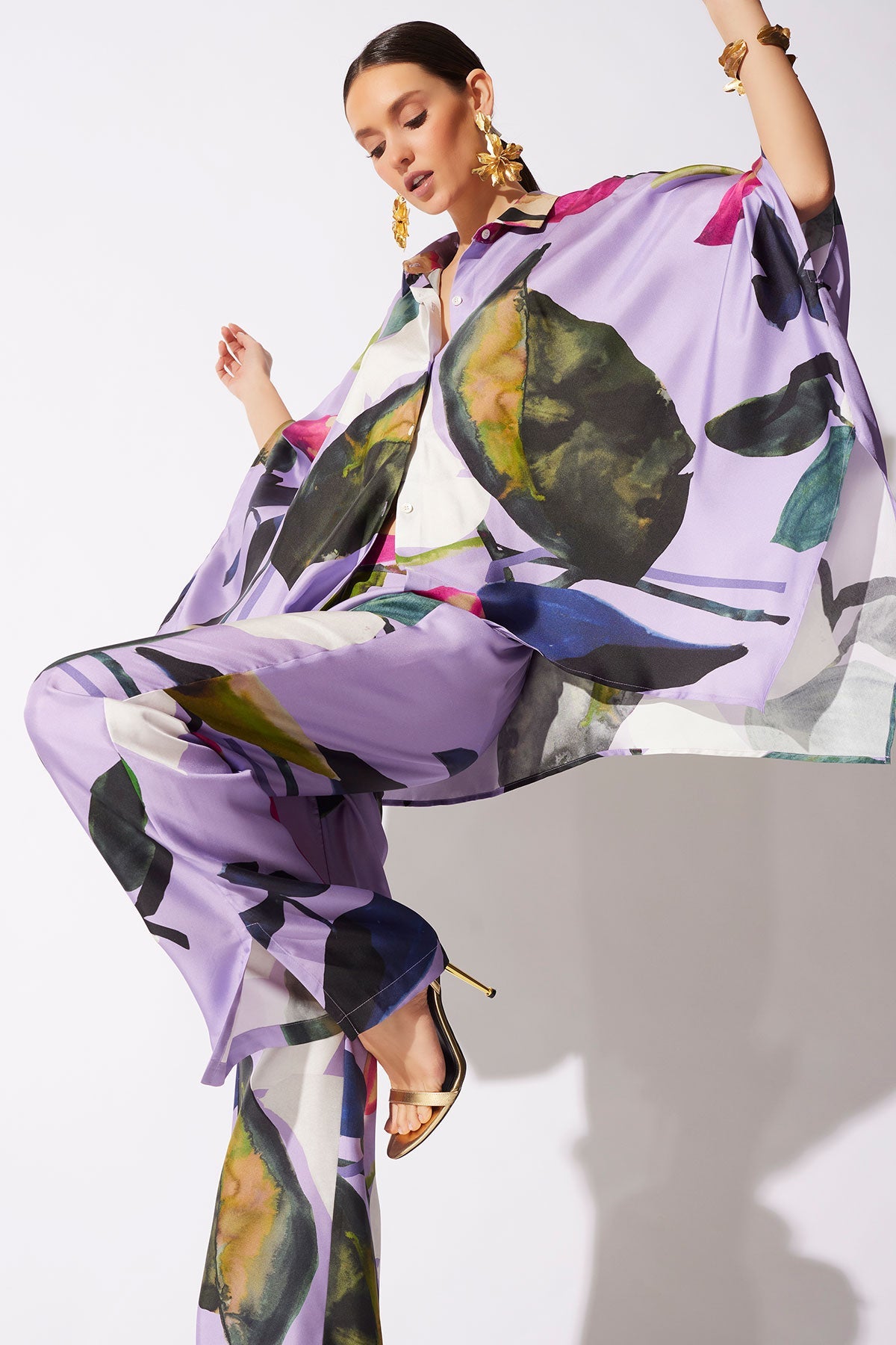 Natori Yoru Silk Twill Wide Pull On Pants