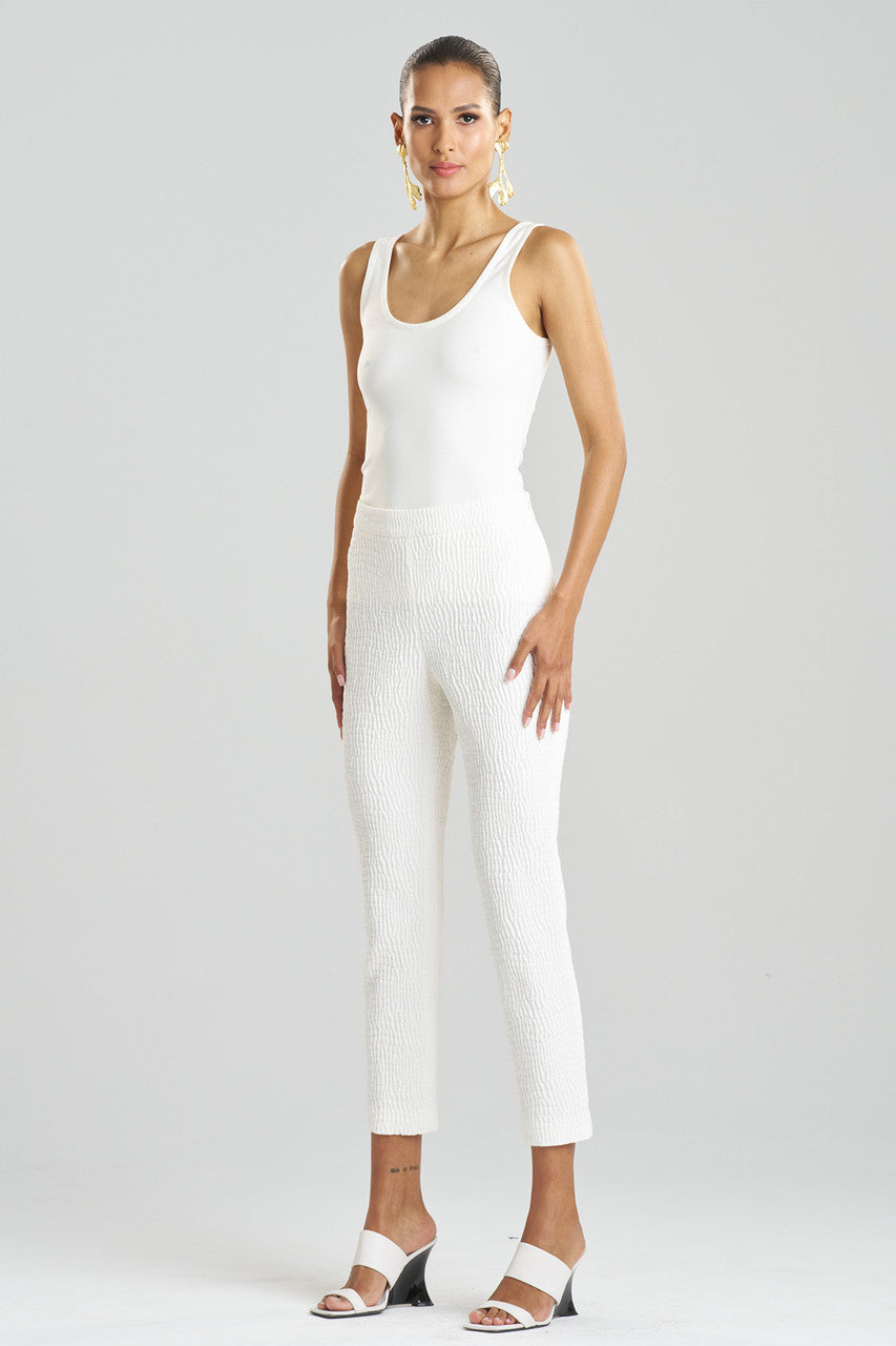 Natori Buy Textured Cotton Jacquard Ankle Pants in White Online