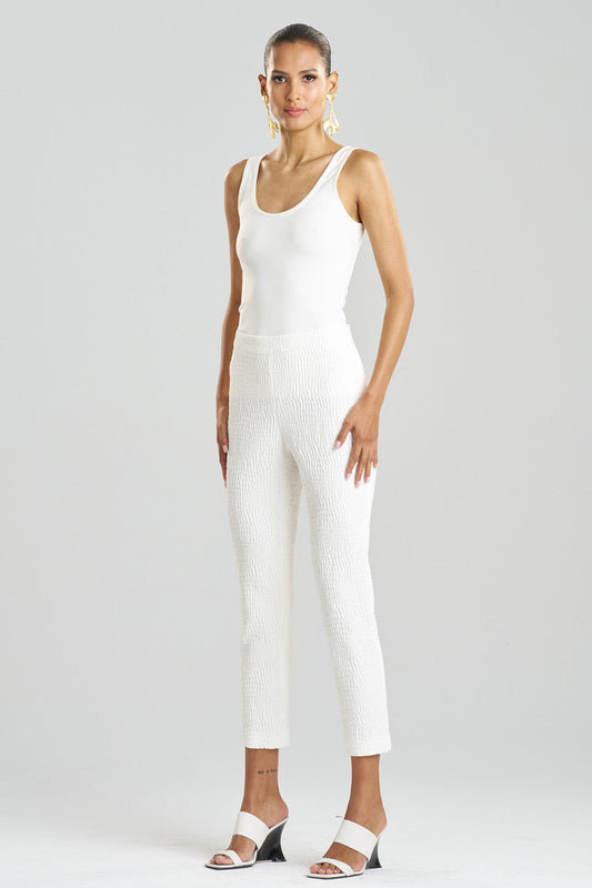 Natori Buy Textured Cotton Jacquard Ankle Pants in White Online