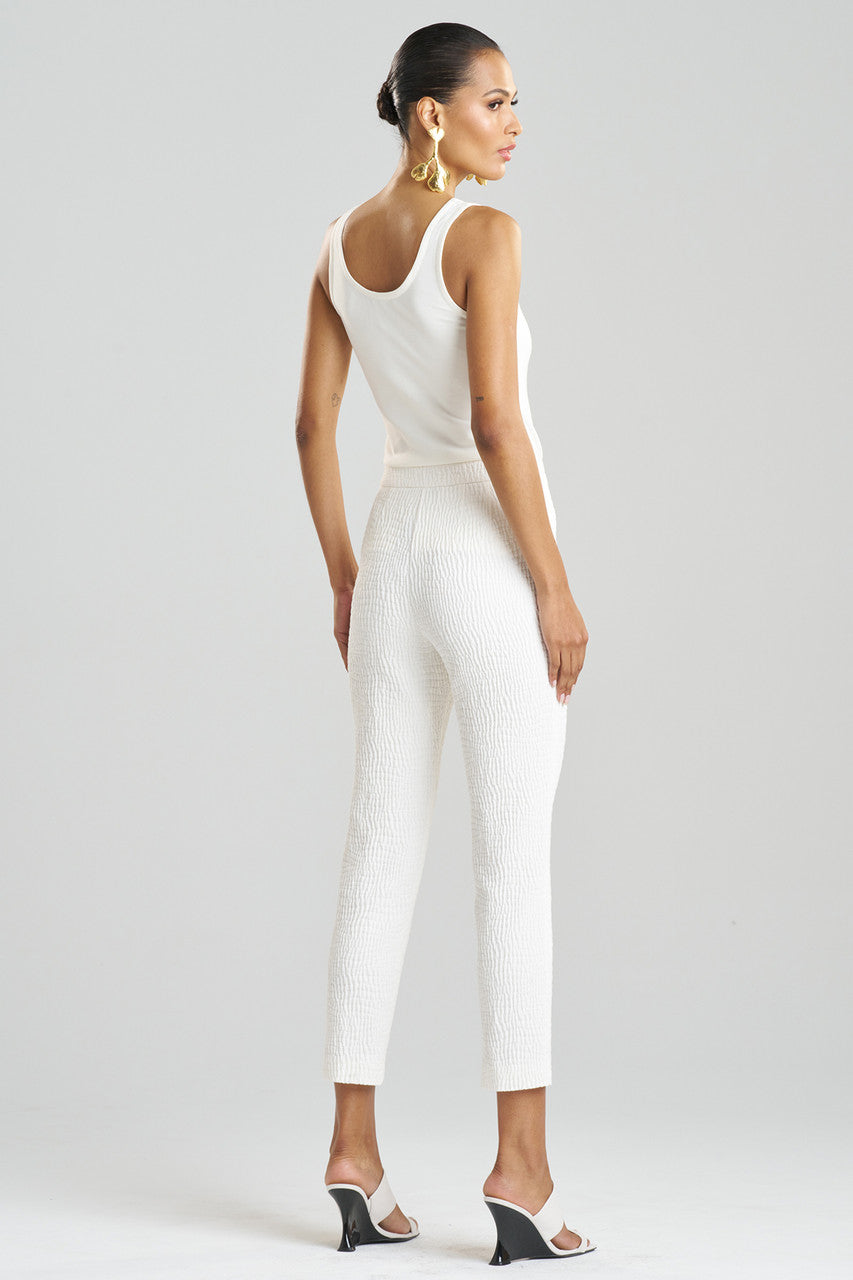 Natori Buy Textured Cotton Jacquard Ankle Pants in White Online