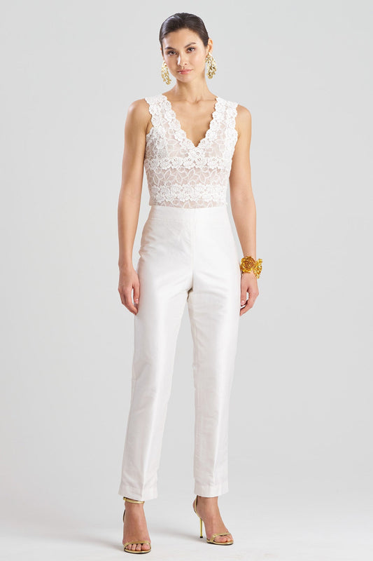 Natori Couture Silk Dupioni Slim Pants