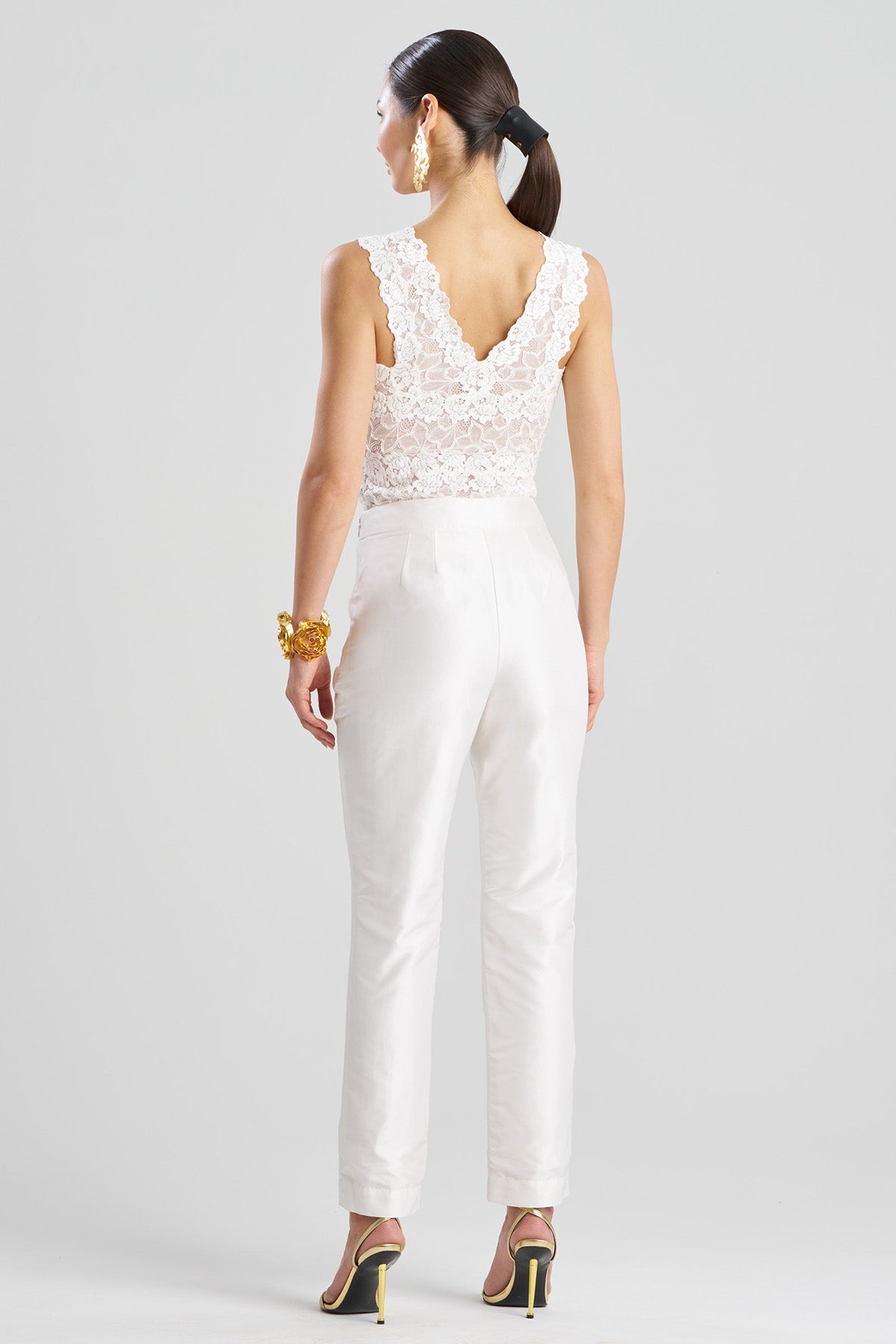 Natori Couture Silk Dupioni Slim Pants