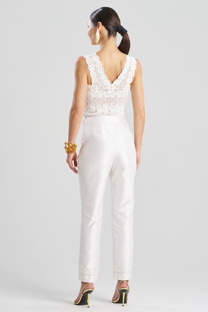 Natori Couture Silk Dupioni Slim Pants