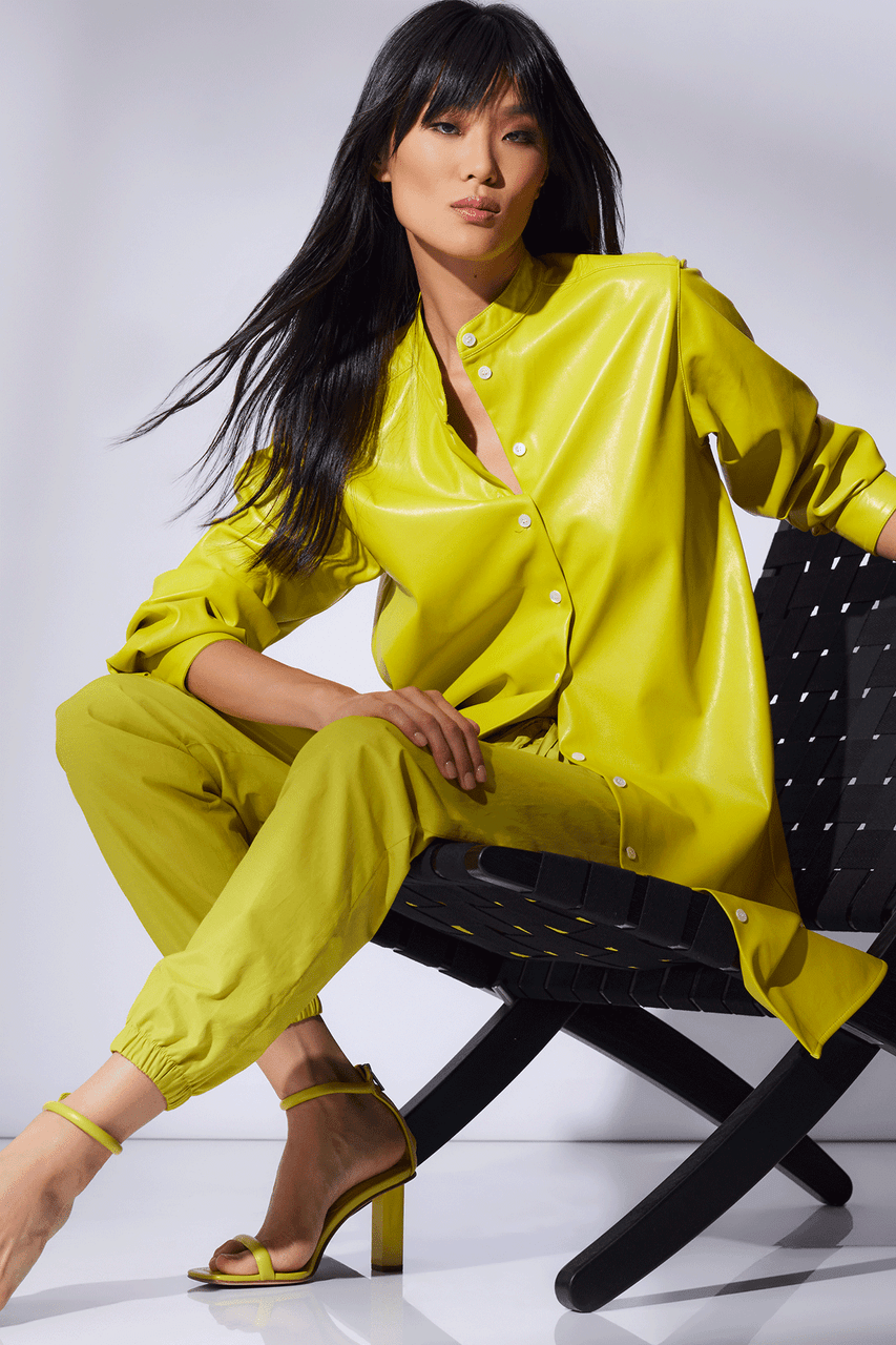 Natori Buy Techno Poplin Jogger Pants in Chartreuse Online