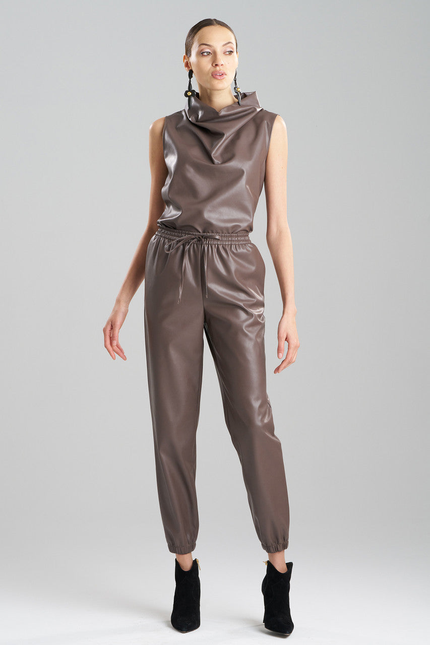 Natori Buy Vegan Luxe Lambskin Jogger Pants in Taupe Online
