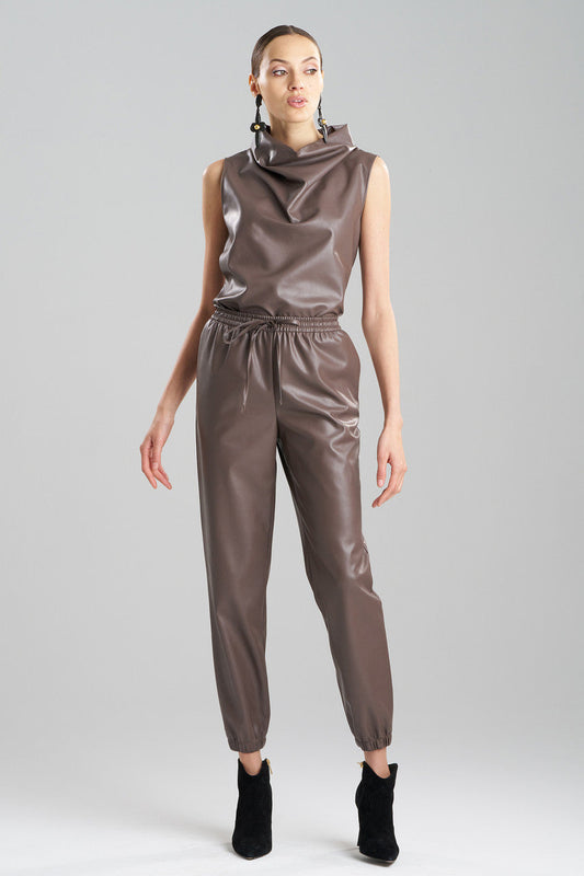 Natori Buy Vegan Luxe Lambskin Jogger Pants in Taupe Online