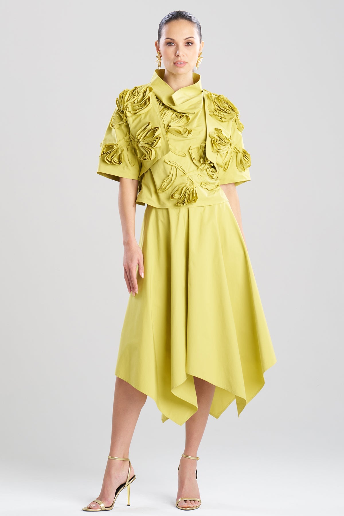 Natori Tech Cotton Taffeta 3D Embroidered Bolero